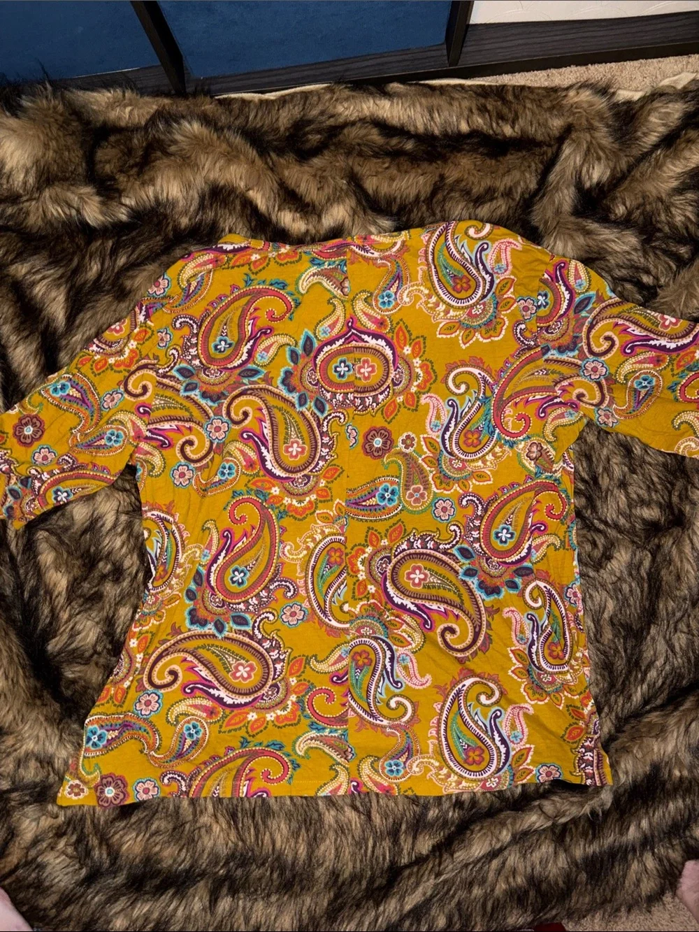 Terra & Sky Women's Colorful Paisley Short Sleeve Boho Casual Top Size 2X